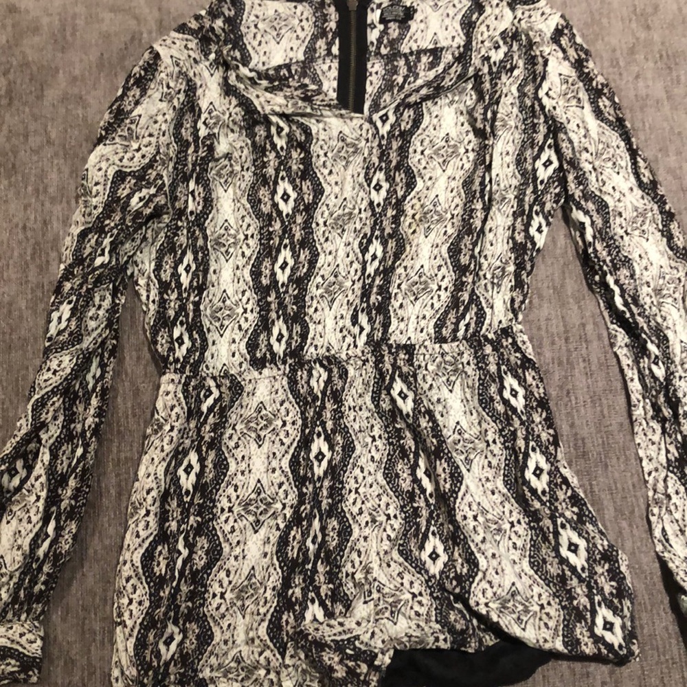 Volcom Black and White Snakeskin print romper